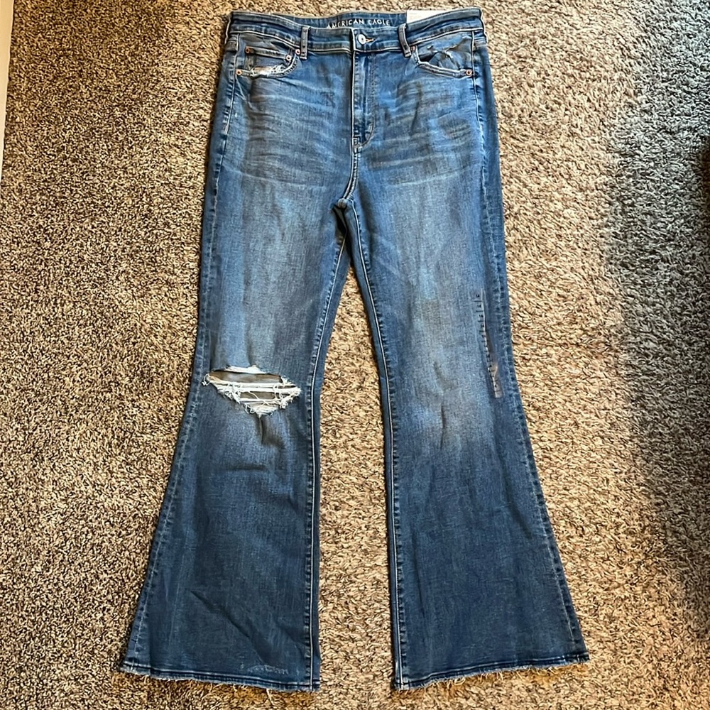 American Eagle super hi-rise flare jeans